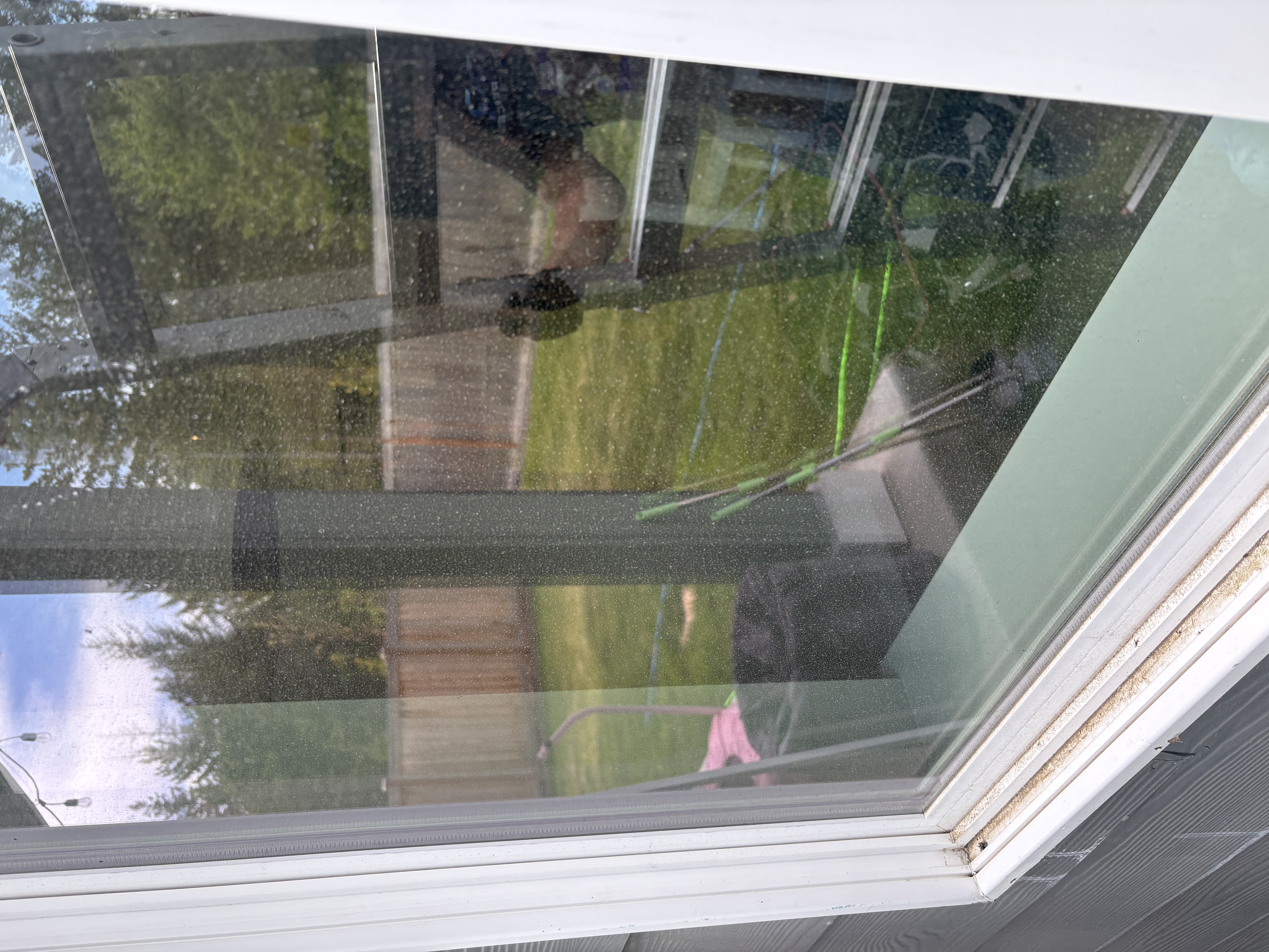 Dirty residential windows before service